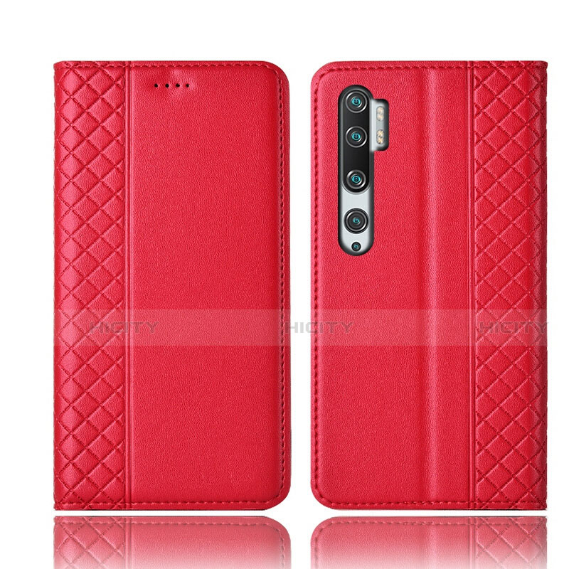 Handytasche Stand Schutzhülle Flip Leder Hülle T10 für Xiaomi Mi Note 10 Pro Rot Plus