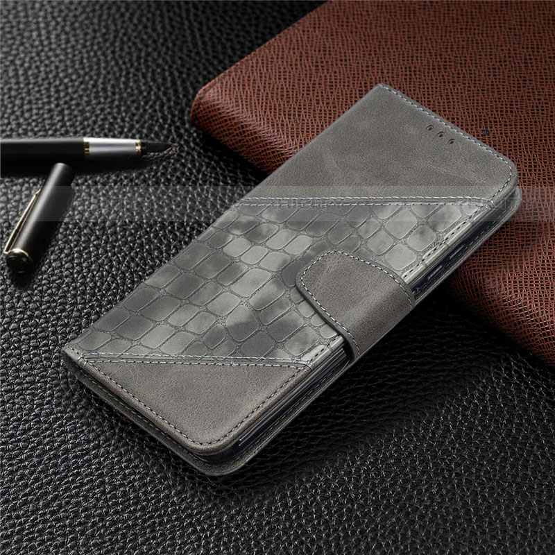 Handytasche Stand Schutzhülle Flip Leder Hülle T10 für Xiaomi Redmi 9A Grau Plus