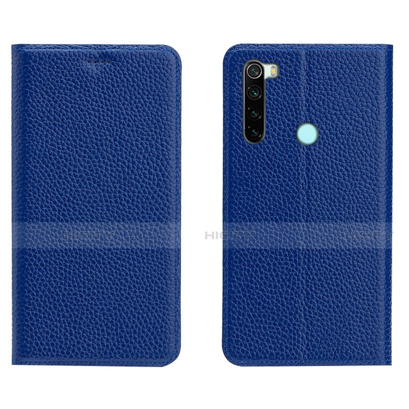 Handytasche Stand Schutzhülle Flip Leder Hülle T10 für Xiaomi Redmi Note 8 Blau