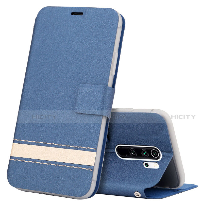 Handytasche Stand Schutzhülle Flip Leder Hülle T10 für Xiaomi Redmi Note 8 Pro Blau