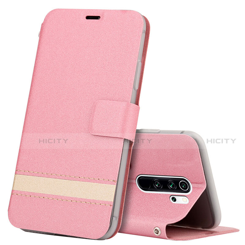 Handytasche Stand Schutzhülle Flip Leder Hülle T10 für Xiaomi Redmi Note 8 Pro Rosa