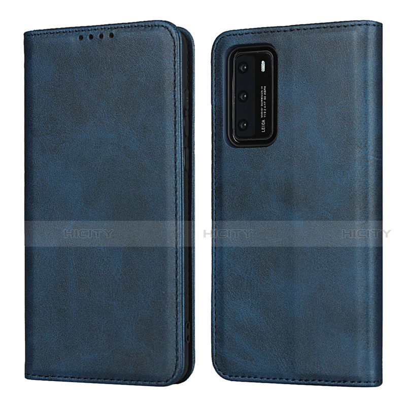 Handytasche Stand Schutzhülle Flip Leder Hülle T11 für Huawei P40 Blau