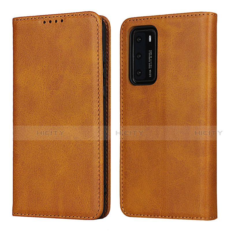 Handytasche Stand Schutzhülle Flip Leder Hülle T11 für Huawei P40 Orange