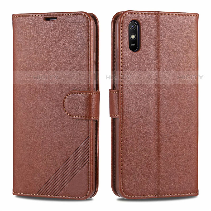 Handytasche Stand Schutzhülle Flip Leder Hülle T12 für Xiaomi Redmi 9i Braun Plus