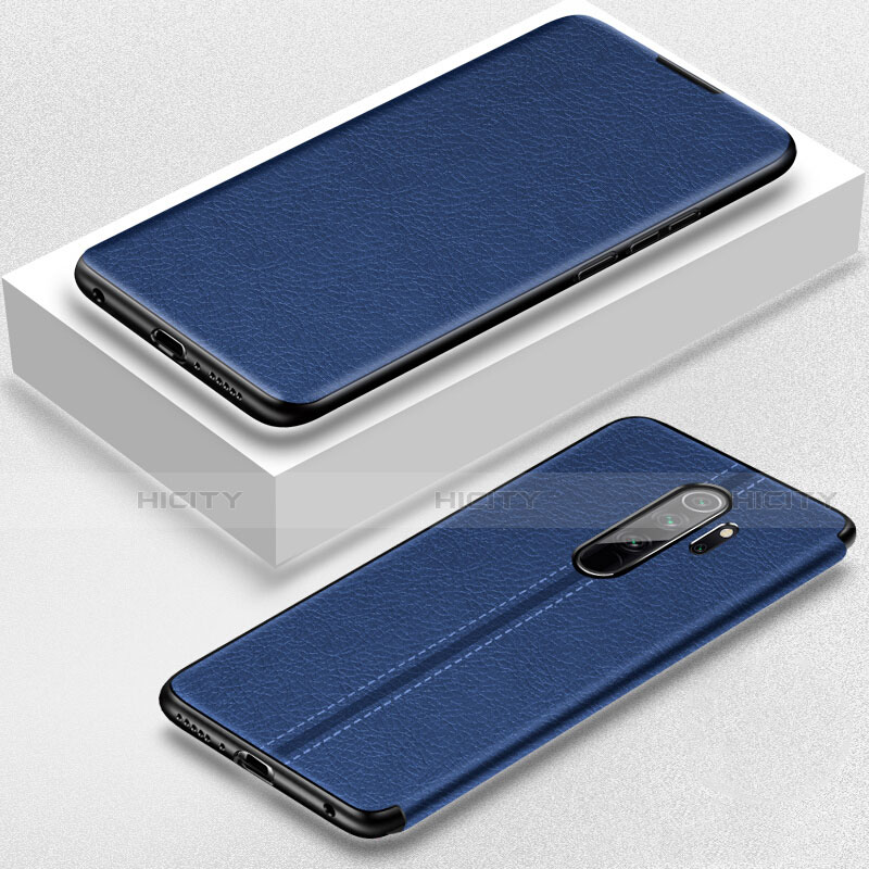 Handytasche Stand Schutzhülle Flip Leder Hülle T12 für Xiaomi Redmi Note 8 Pro Blau