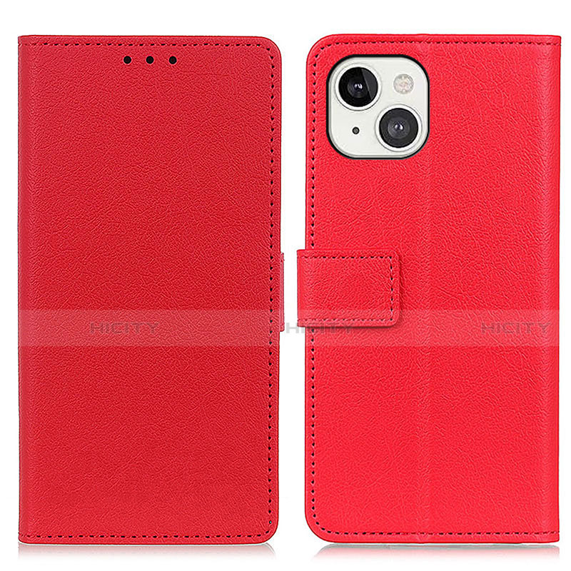 Handytasche Stand Schutzhülle Flip Leder Hülle T14 für Apple iPhone 13 Rot Plus