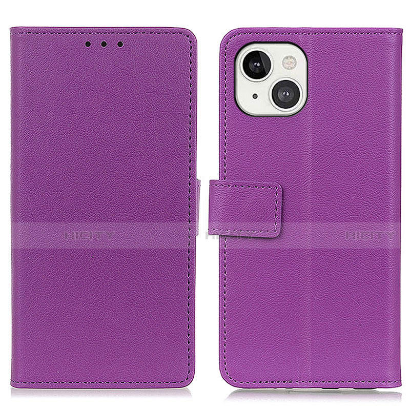 Handytasche Stand Schutzhülle Flip Leder Hülle T14 für Apple iPhone 13 Violett Plus