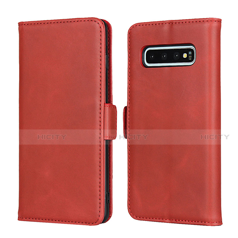 Handytasche Stand Schutzhülle Flip Leder Hülle T14 für Samsung Galaxy S10 Plus Rot