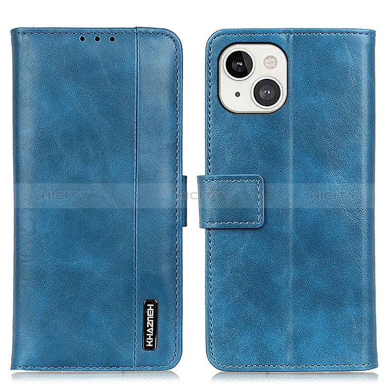 Handytasche Stand Schutzhülle Flip Leder Hülle T20 für Apple iPhone 15 Blau Plus