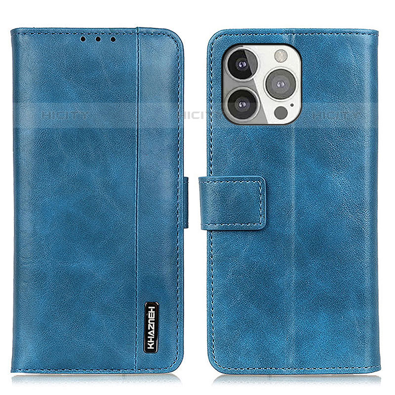 Handytasche Stand Schutzhülle Flip Leder Hülle T20 für Apple iPhone 15 Pro Blau