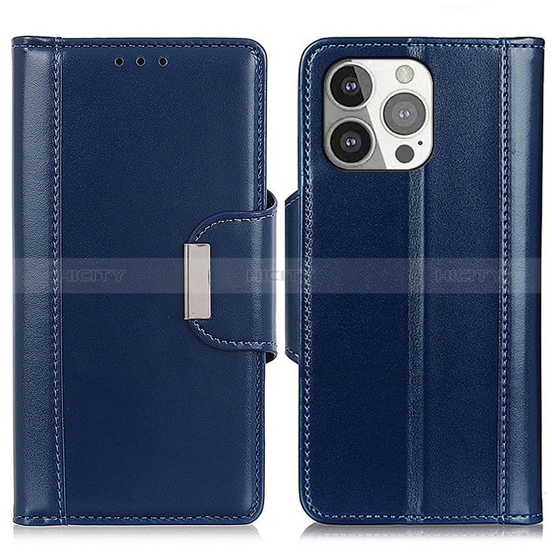 Handytasche Stand Schutzhülle Flip Leder Hülle T22 für Apple iPhone 14 Pro Max Blau Plus