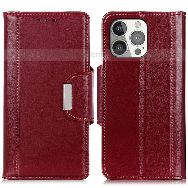 Handytasche Stand Schutzhülle Flip Leder Hülle T22 für Apple iPhone 15 Pro Rot