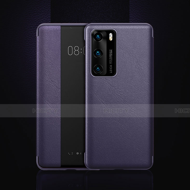 Handytasche Stand Schutzhülle Flip Leder Hülle T22 für Huawei P40 Violett