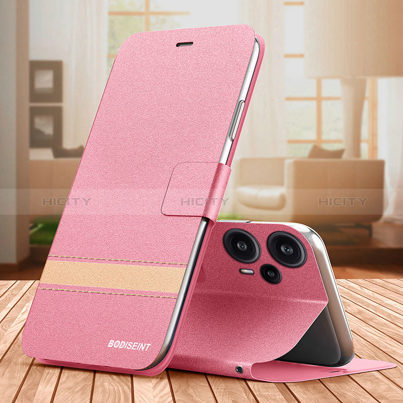 Handytasche Stand Schutzhülle Flip Leder Hülle TB1 für Xiaomi Redmi Note 12 Turbo 5G Pink Plus