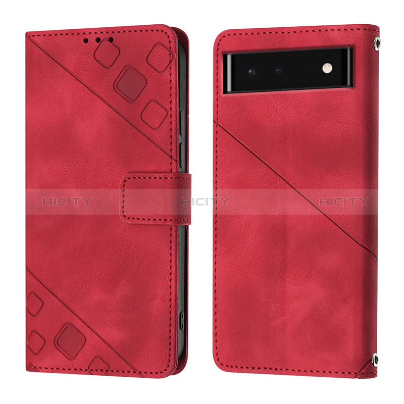 Handytasche Stand Schutzhülle Flip Leder Hülle Y01B für Google Pixel 6 5G Rot