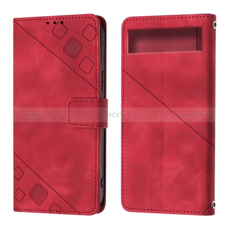 Handytasche Stand Schutzhülle Flip Leder Hülle Y01B für Google Pixel 7a 5G Rot