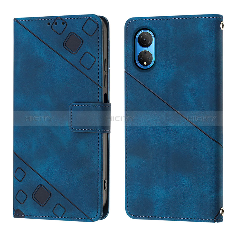 Handytasche Stand Schutzhülle Flip Leder Hülle Y01B für Huawei Honor X7 Blau Plus