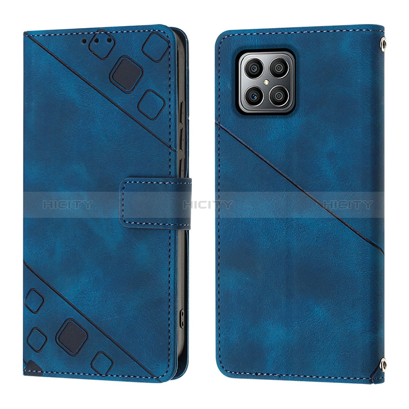 Handytasche Stand Schutzhülle Flip Leder Hülle Y01B für Huawei Honor X8 4G Blau