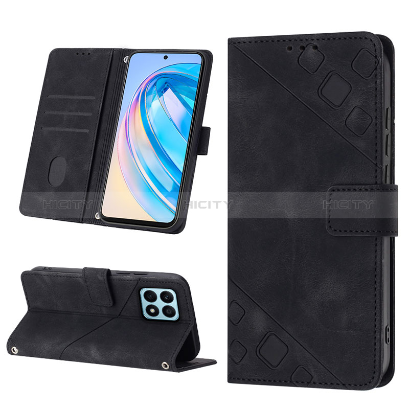 Handytasche Stand Schutzhülle Flip Leder Hülle Y01B für Huawei Honor X8a 4G groß