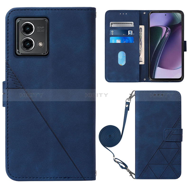 Handytasche Stand Schutzhülle Flip Leder Hülle Y01B für Motorola Moto G Stylus (2023) 5G Blau