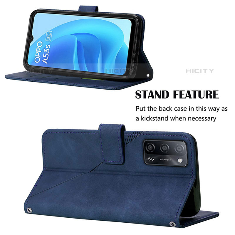 Handytasche Stand Schutzhülle Flip Leder Hülle Y01B für Oppo A53s 5G groß