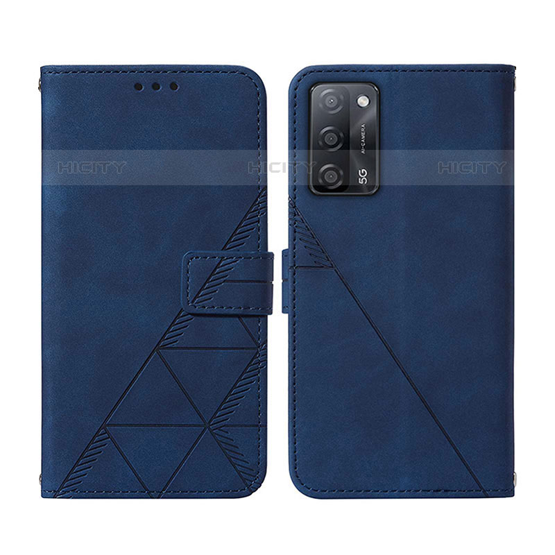 Handytasche Stand Schutzhülle Flip Leder Hülle Y01B für Oppo A53s 5G Blau Plus