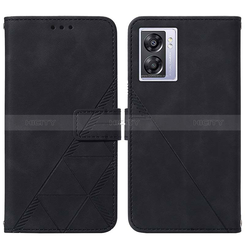 Handytasche Stand Schutzhülle Flip Leder Hülle Y01B für Oppo A57 5G Schwarz