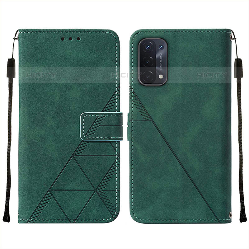 Handytasche Stand Schutzhülle Flip Leder Hülle Y01B für Oppo A93 5G Grün Plus