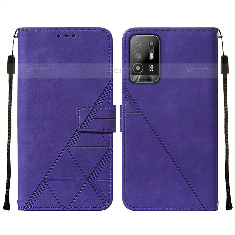 Handytasche Stand Schutzhülle Flip Leder Hülle Y01B für Oppo A94 5G Violett Plus