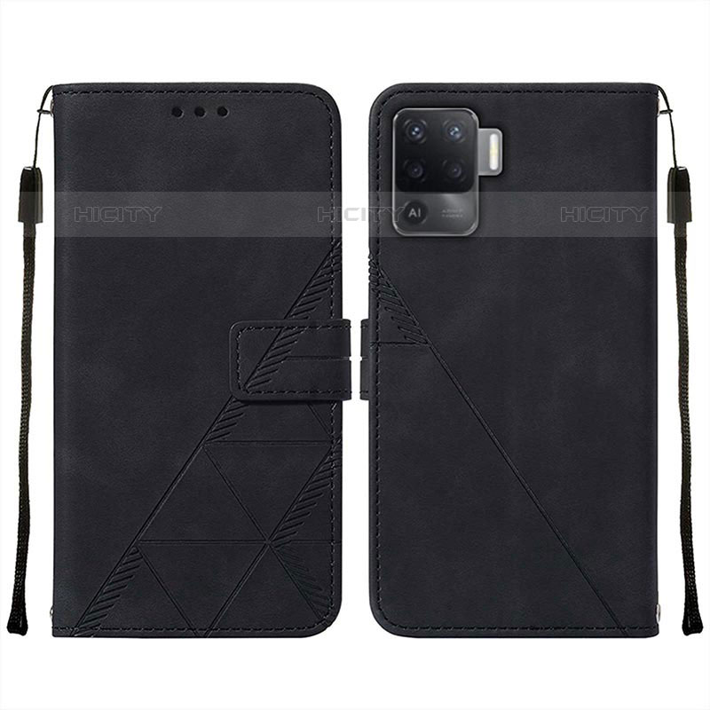 Handytasche Stand Schutzhülle Flip Leder Hülle Y01B für Oppo F19 Pro Schwarz