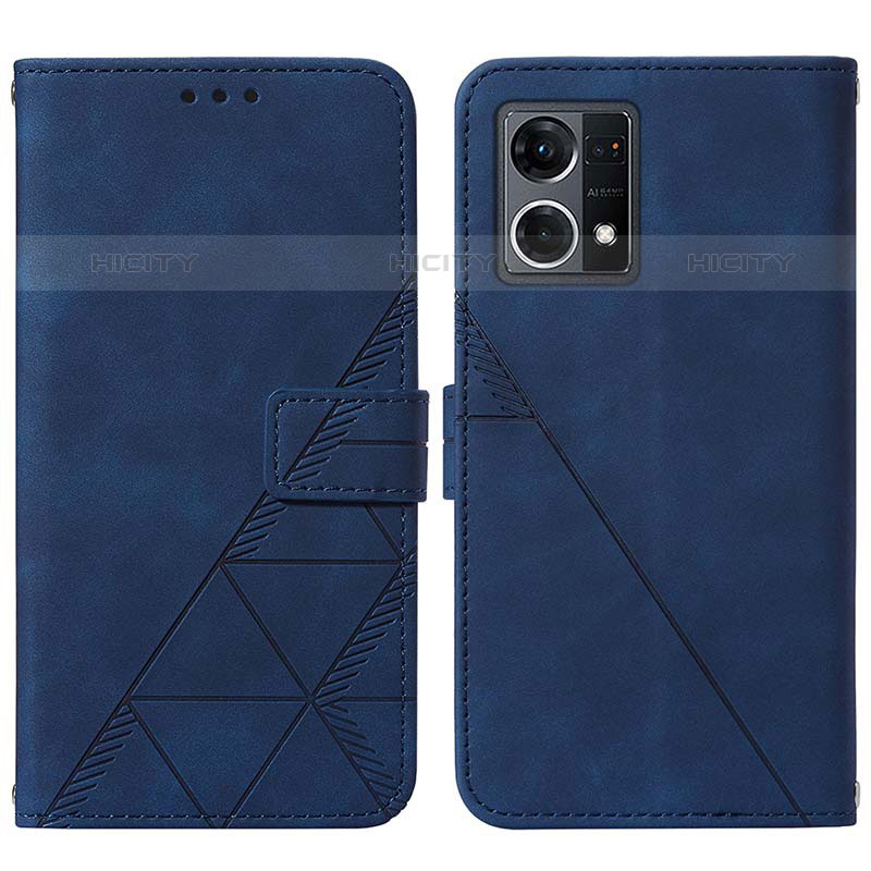 Handytasche Stand Schutzhülle Flip Leder Hülle Y01B für Oppo F21 Pro 4G Blau