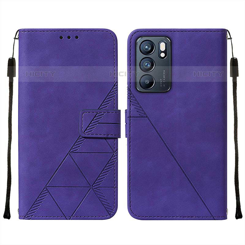 Handytasche Stand Schutzhülle Flip Leder Hülle Y01B für Oppo Reno6 5G Violett