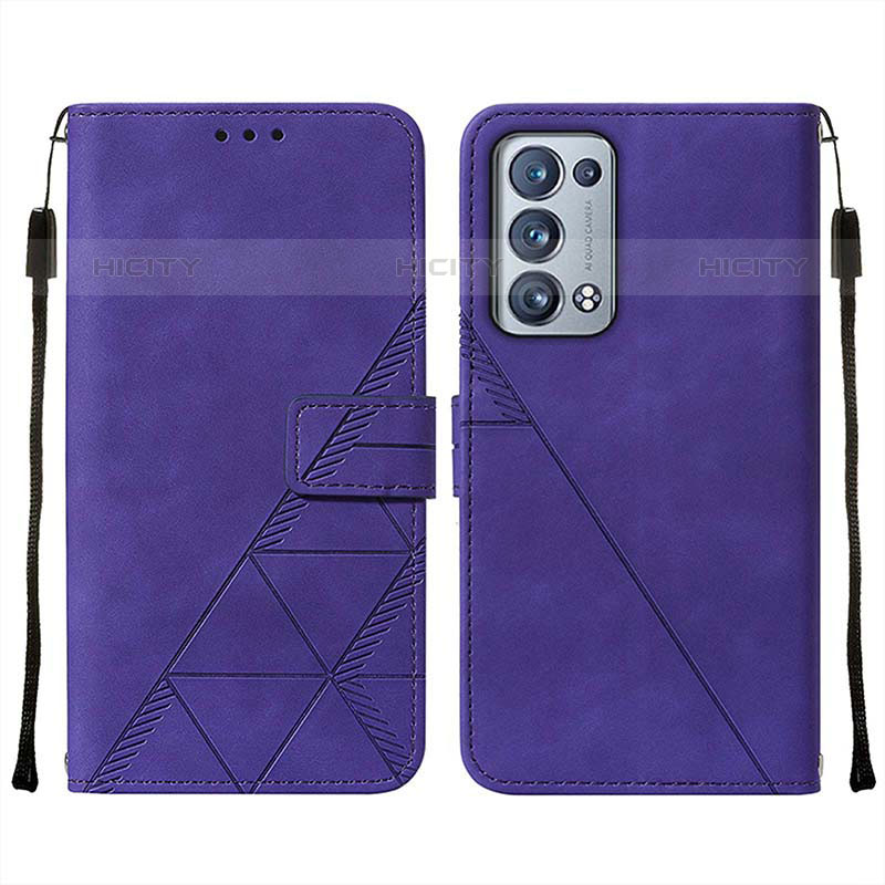 Handytasche Stand Schutzhülle Flip Leder Hülle Y01B für Oppo Reno6 Pro+ Plus 5G Violett Plus