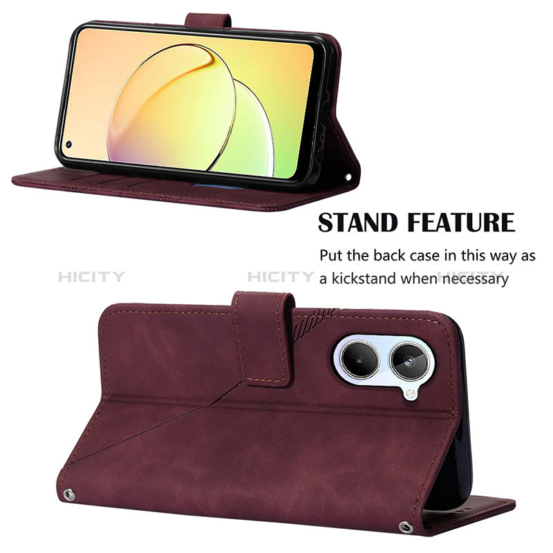 Handytasche Stand Schutzhülle Flip Leder Hülle Y01B für Realme 10 4G