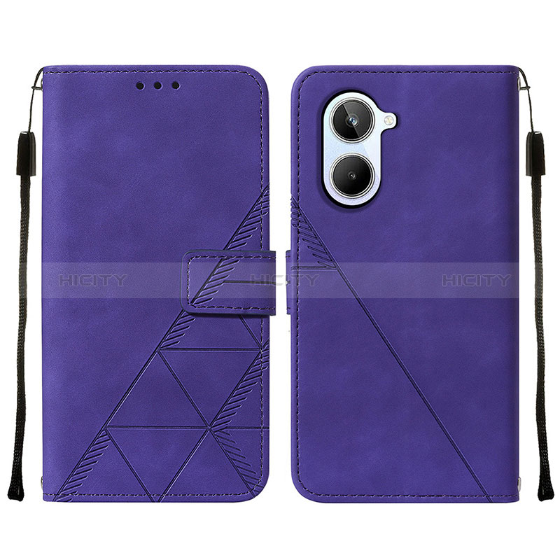 Handytasche Stand Schutzhülle Flip Leder Hülle Y01B für Realme 10 4G Violett