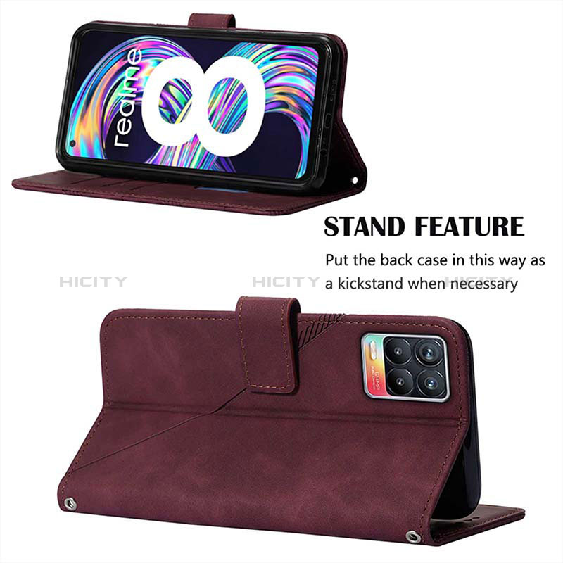 Handytasche Stand Schutzhülle Flip Leder Hülle Y01B für Realme 8 Pro groß