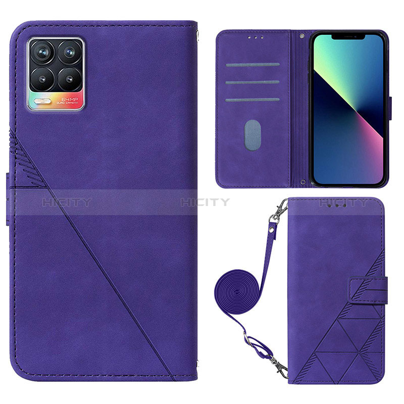 Handytasche Stand Schutzhülle Flip Leder Hülle Y01B für Realme 8 Pro Violett Plus