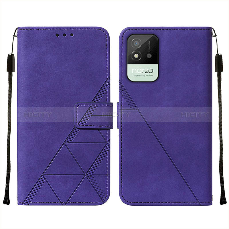 Handytasche Stand Schutzhülle Flip Leder Hülle Y01B für Realme C20 Violett