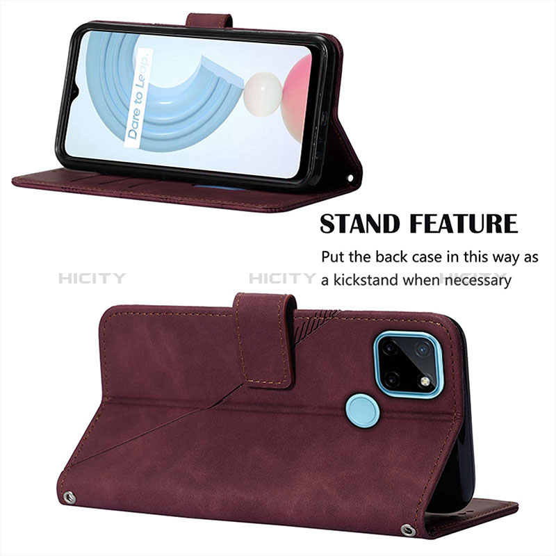 Handytasche Stand Schutzhülle Flip Leder Hülle Y01B für Realme C21Y groß