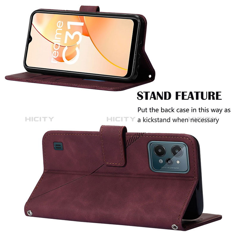 Handytasche Stand Schutzhülle Flip Leder Hülle Y01B für Realme C31