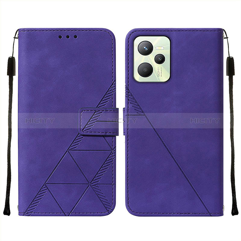 Handytasche Stand Schutzhülle Flip Leder Hülle Y01B für Realme C35 Violett