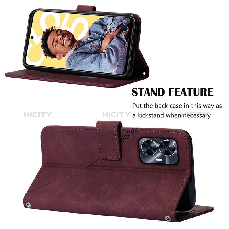 Handytasche Stand Schutzhülle Flip Leder Hülle Y01B für Realme C55 groß