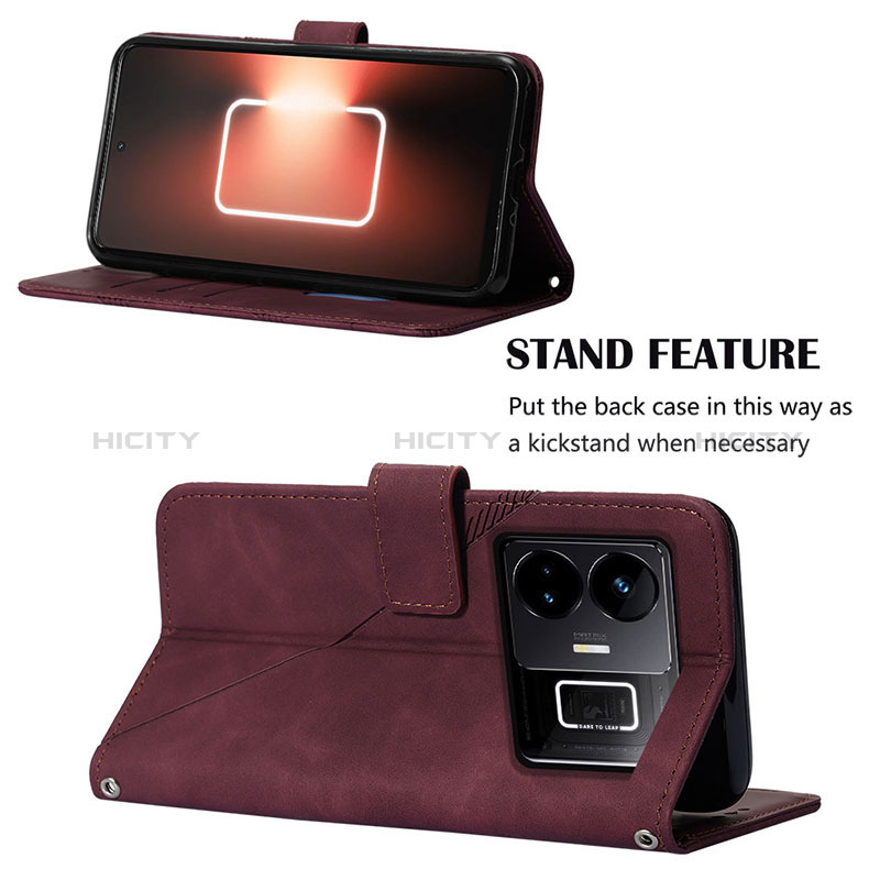 Handytasche Stand Schutzhülle Flip Leder Hülle Y01B für Realme GT Neo5 240W 5G groß