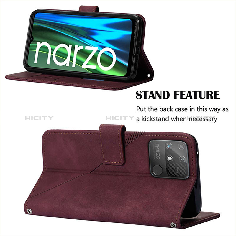 Handytasche Stand Schutzhülle Flip Leder Hülle Y01B für Realme Narzo 50A groß