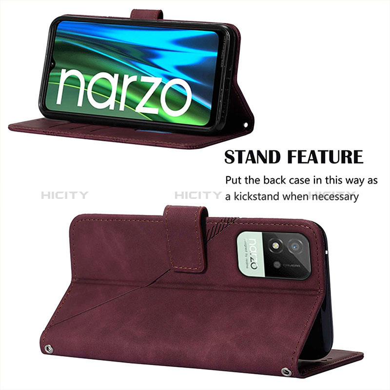 Handytasche Stand Schutzhülle Flip Leder Hülle Y01B für Realme Narzo 50i groß