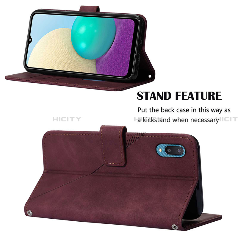 Handytasche Stand Schutzhülle Flip Leder Hülle Y01B für Samsung Galaxy A02 groß