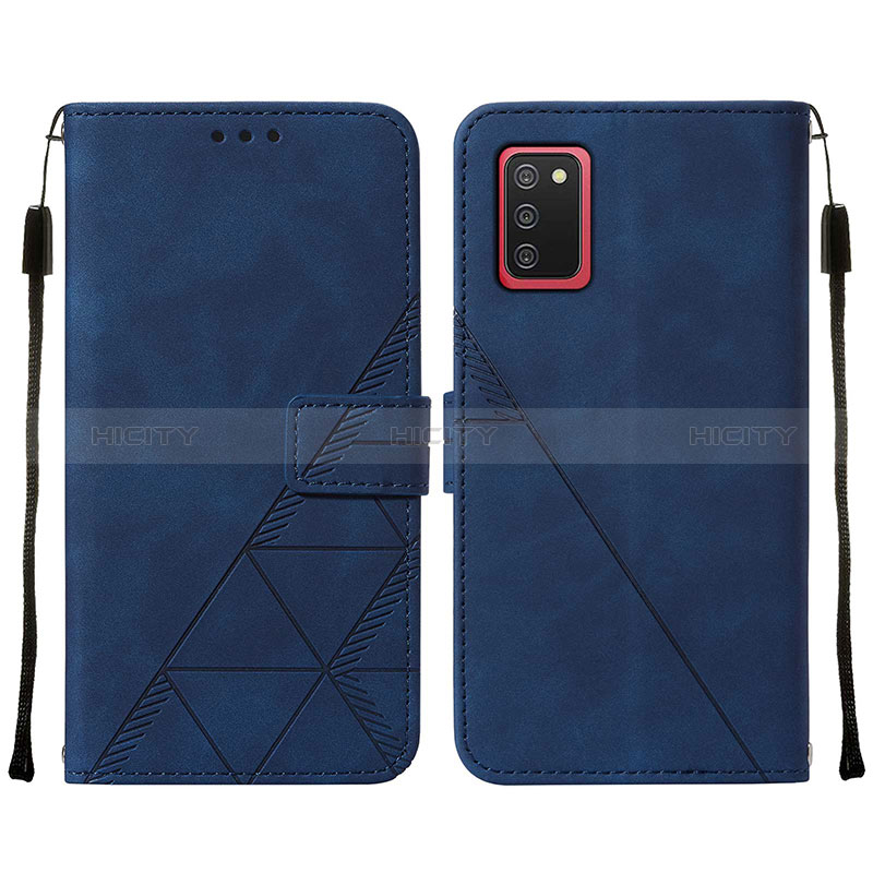 Handytasche Stand Schutzhülle Flip Leder Hülle Y01B für Samsung Galaxy A02s Blau