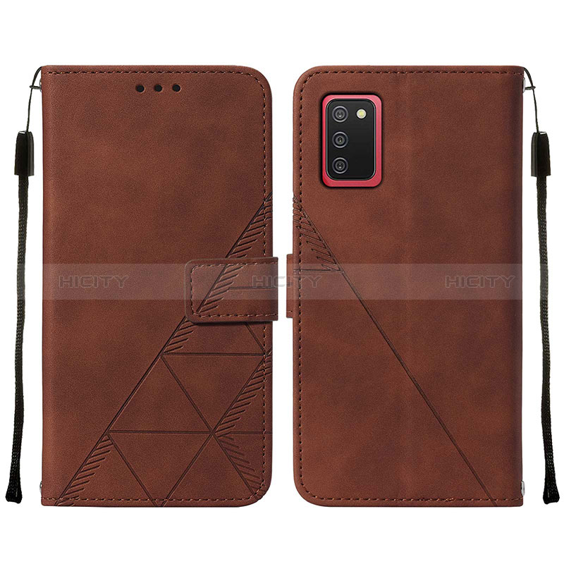 Handytasche Stand Schutzhülle Flip Leder Hülle Y01B für Samsung Galaxy A02s Braun Plus