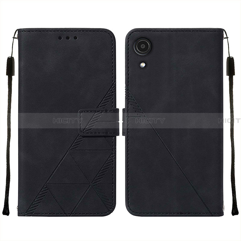 Handytasche Stand Schutzhülle Flip Leder Hülle Y01B für Samsung Galaxy A03 Core Schwarz