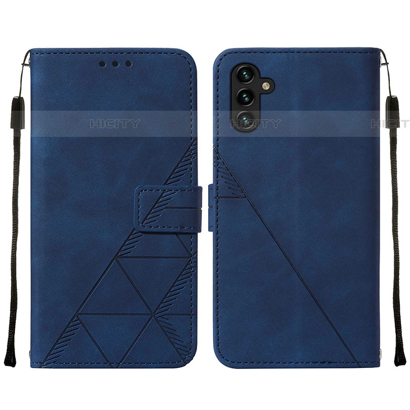 Handytasche Stand Schutzhülle Flip Leder Hülle Y01B für Samsung Galaxy A04s Blau Plus